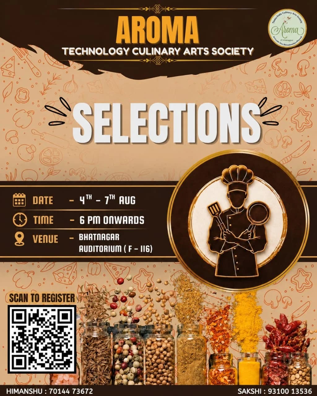 AROMA Technology Culinary Arts Society Selections
